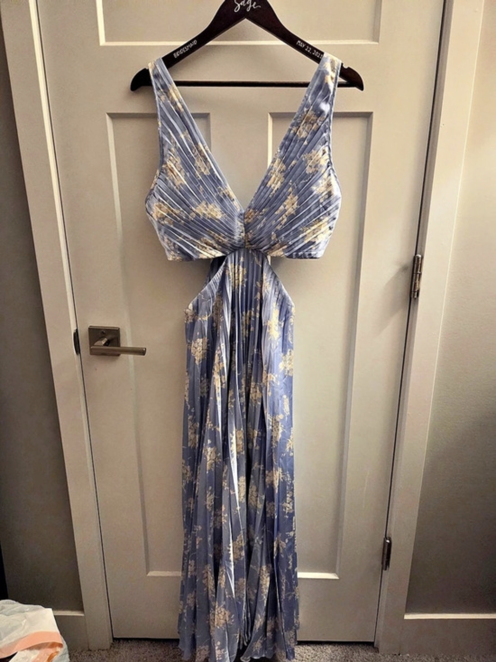 Abercrombie & Fitch Giselle Pleated Cutout Midi Dress Unworn